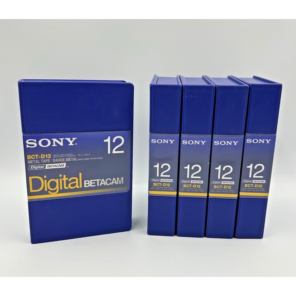 Lot of 5 Sony BCT-D12 Digital Betacam Video Metal Tapes Cassette Meta Japan Made